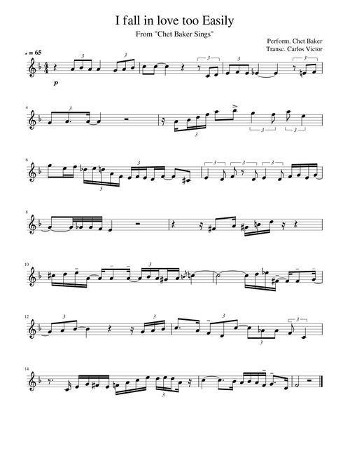Chet Baker Solos - I fall in love too easily