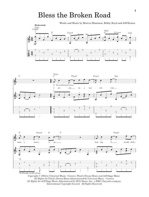 Bless The Broken Road - Rascal Flatts (Solo Guitar)