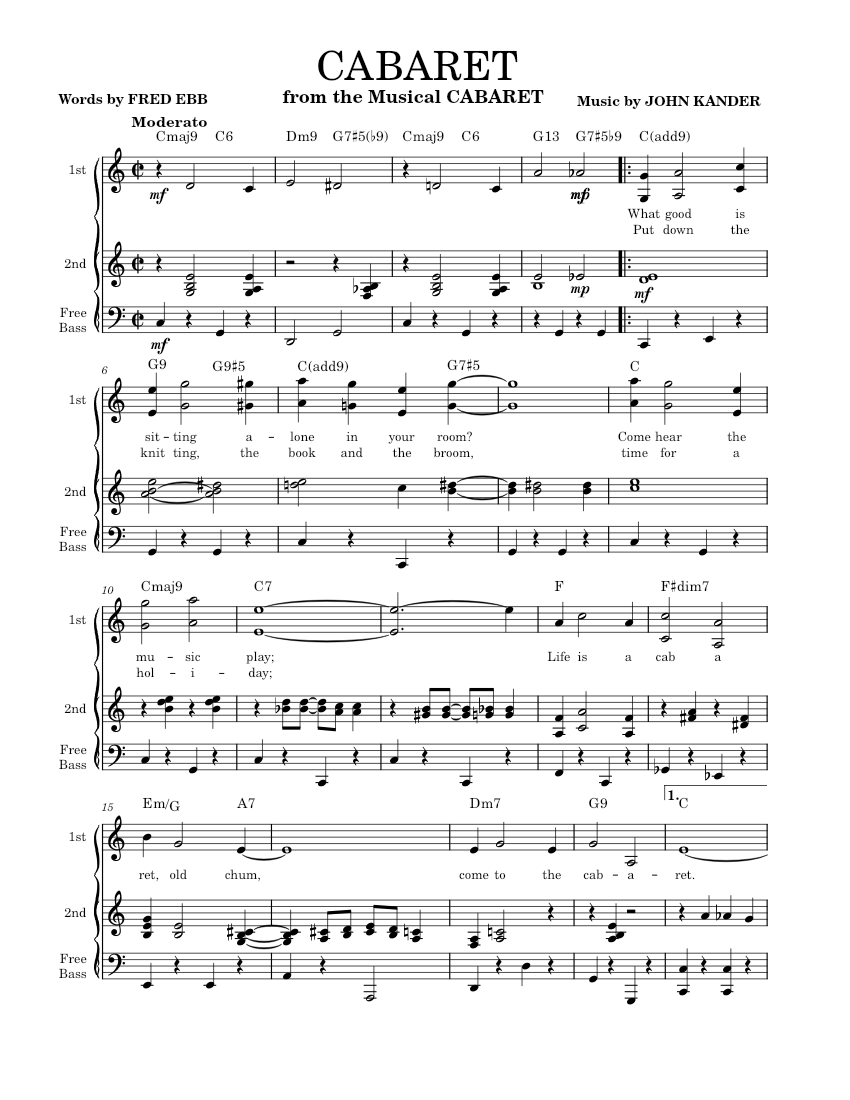 Cabaret by Liza Minnelli - Piano, Vocal - Digital Sheet