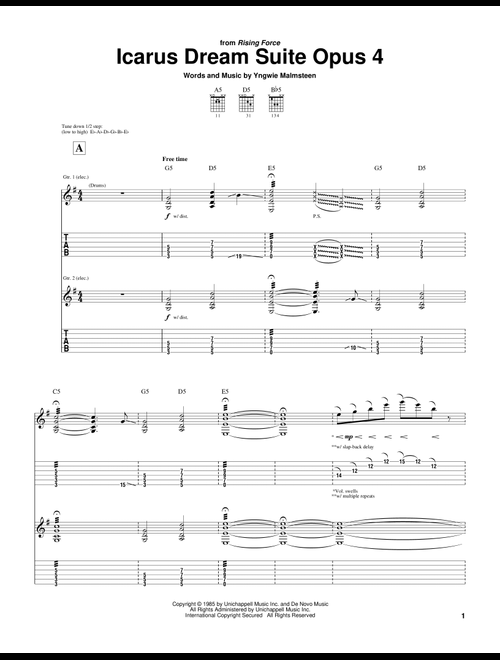 Icarus Dream Suite Opus 4 - Yngwie Malmsteen (Guitar Tab)