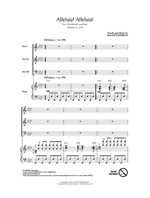 Alleluia! Alleluia! - Roger Emerson (Choral, 3-Part Mixed)