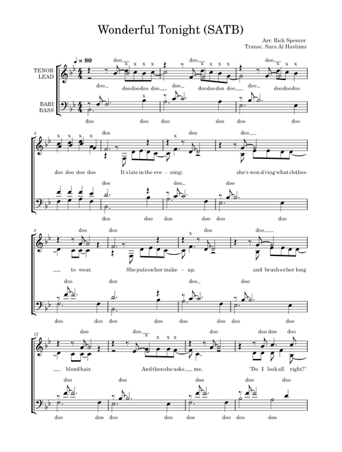 Wonderful Tonight (SATB)