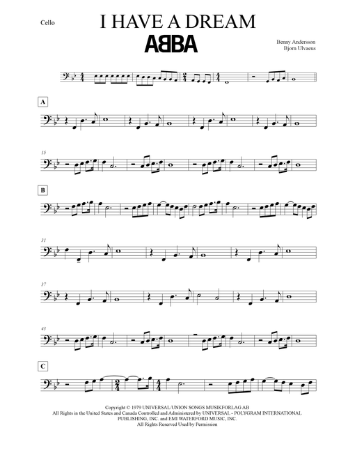 I Have A Dream (Arr. Leo Silva) - ABBA (Cello Solo)