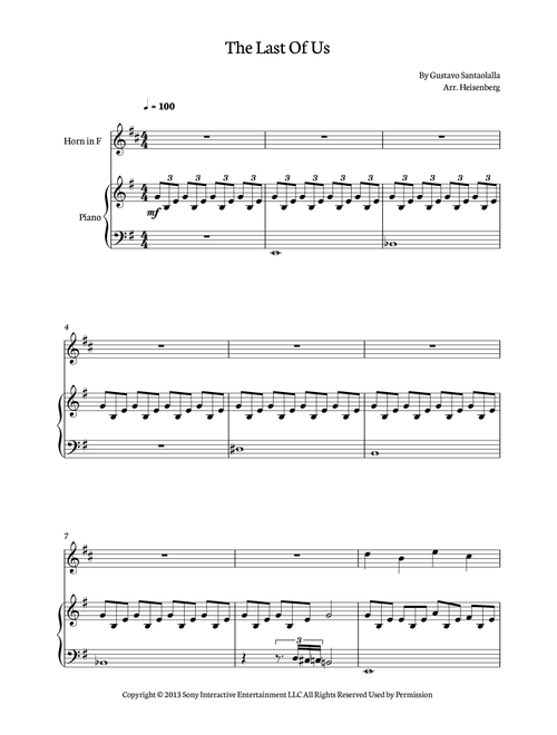 The Last Of Us (Arr. Heisenberg) - Gustavo Santaolalla (French Horn and Piano)
