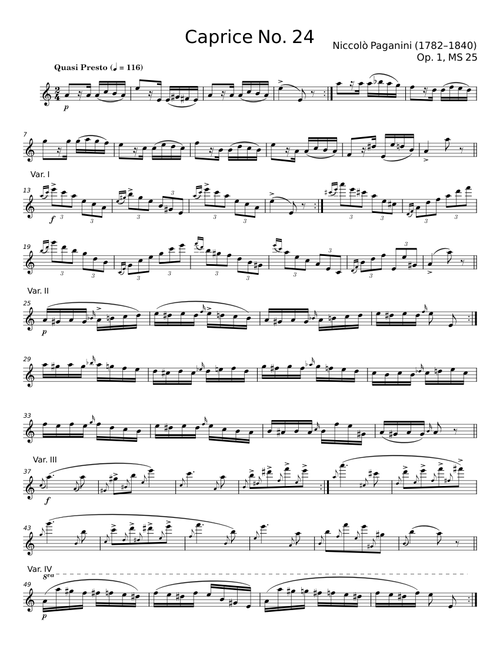 Caprice No. 24 - Niccolò Paganini