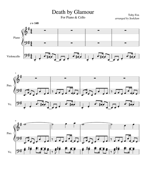 Death By Glamour - Piano and Cello