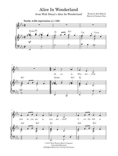 Alice In Wonderland (from Walt Diney's Alice In Wonderland)