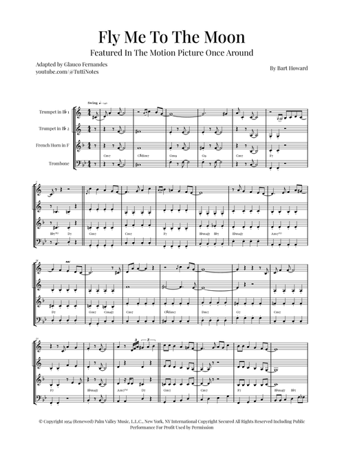 Fly Me To The Moon (In Other Words) (Arr. Glauco Fernandes) - Tony Bennett (Brass Ensemble)