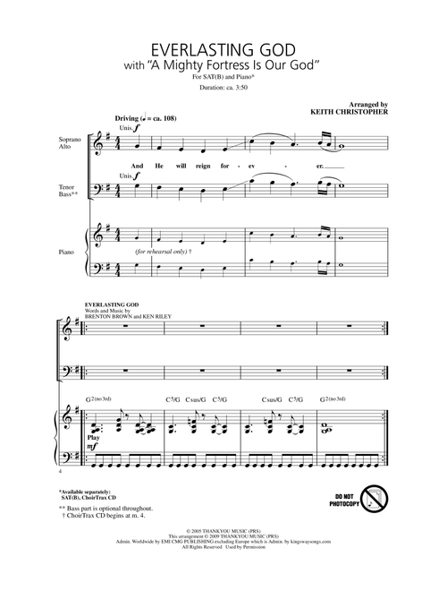 Everlasting God (with A Mighty Fortress Is Our God) (Arr. Keith Christopher) (Choral, SATB)