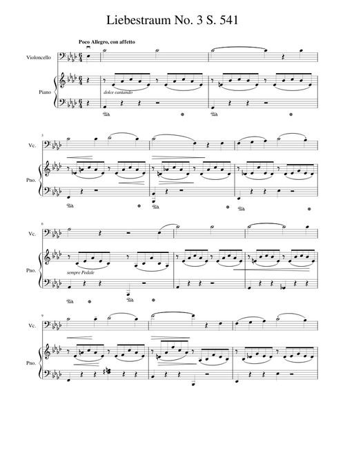 Liebestraum Piano & Cello Duet