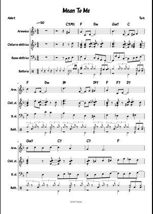 Mean To Me - Fred E. Ahlert/Roy Turk Sheet Music with Chords for
