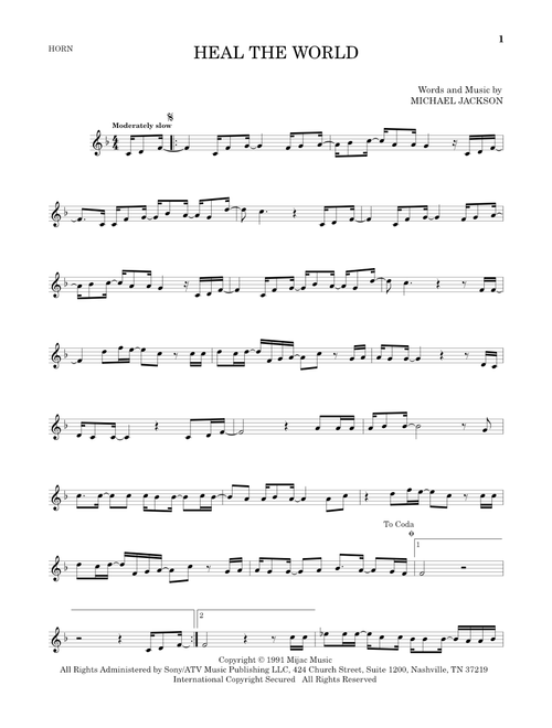 Heal The World - Michael Jackson (French Horn Solo)