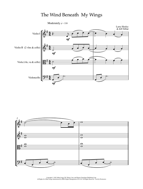 The Wind Beneath My Wings (Arr. Sherry Lewis) - Bette Midler (String Ensemble)