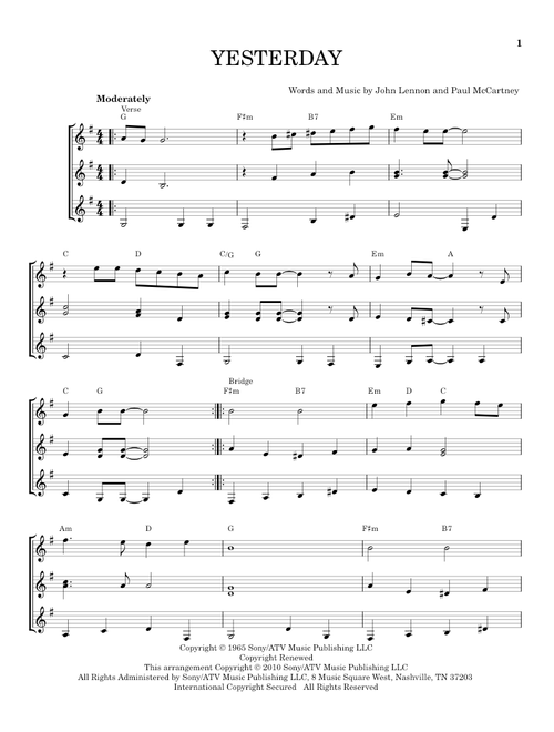 Yesterday - The Beatles (Guitar Ensemble)