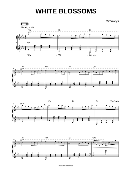 White Blossoms - Mimokeys (Piano)