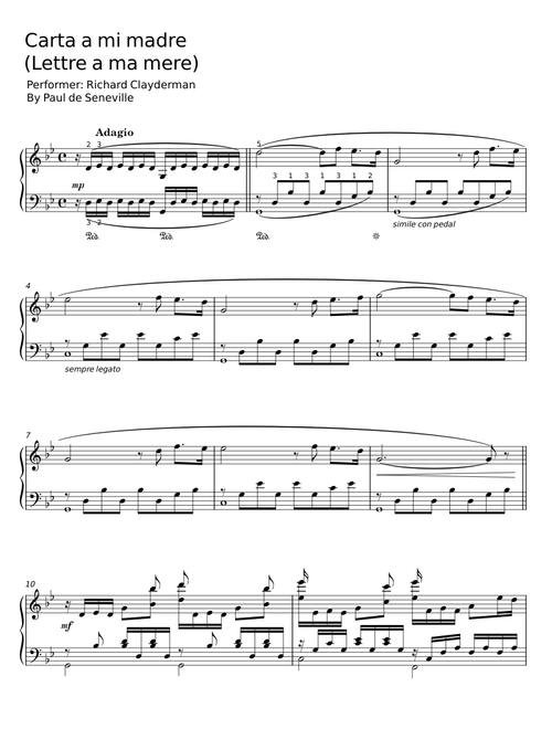 Carta A Mi Madre - Richard Clayderman