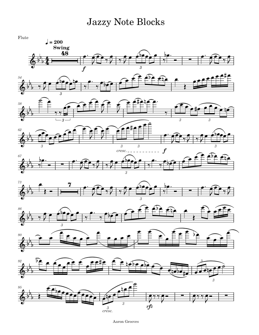 Jazzy Note Blocks Sheet music for Flute (Jazz Band)