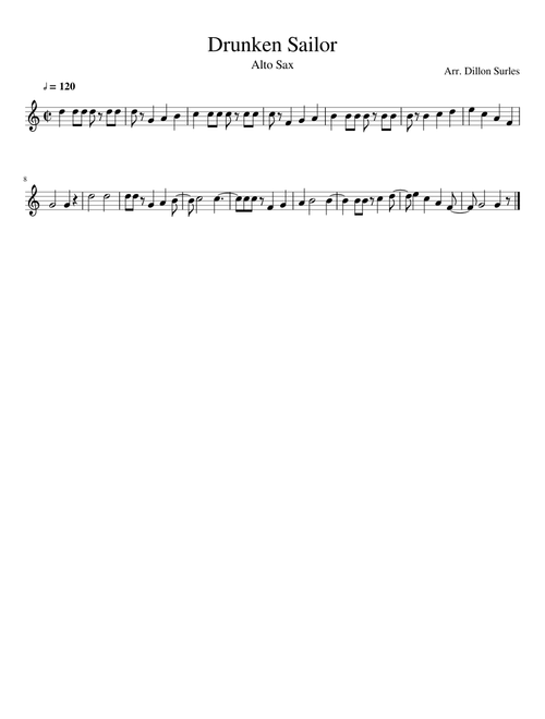 Drunken Sailor (Alto)