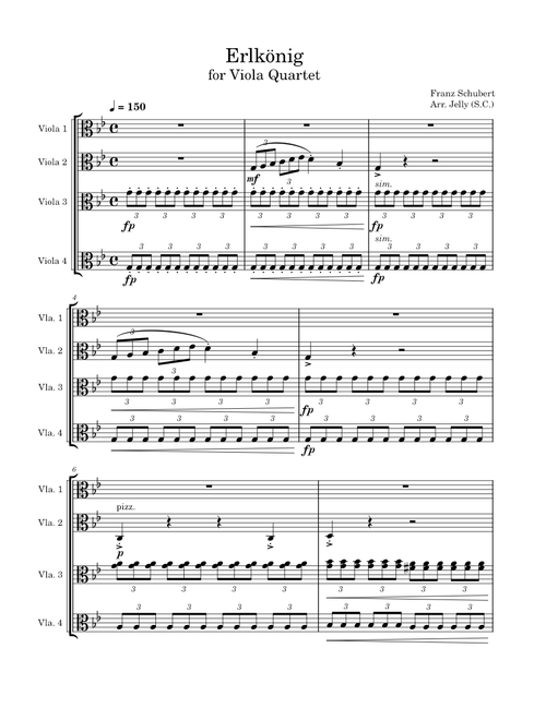 Erlkönig - Franz Schubert (Viola Quartet)