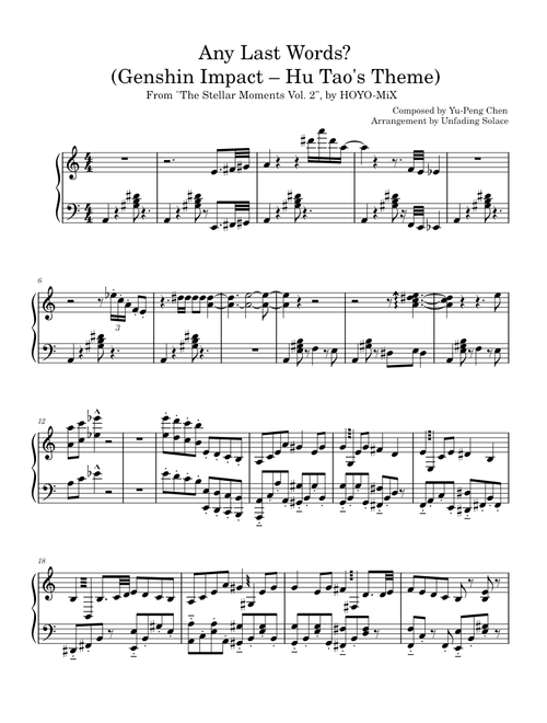 Any Last Words? – Hu Tao's Theme (Genshin Impact)
