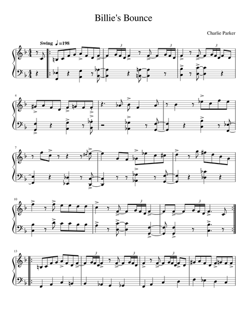 Billie's Bounce – Charlie Parker
