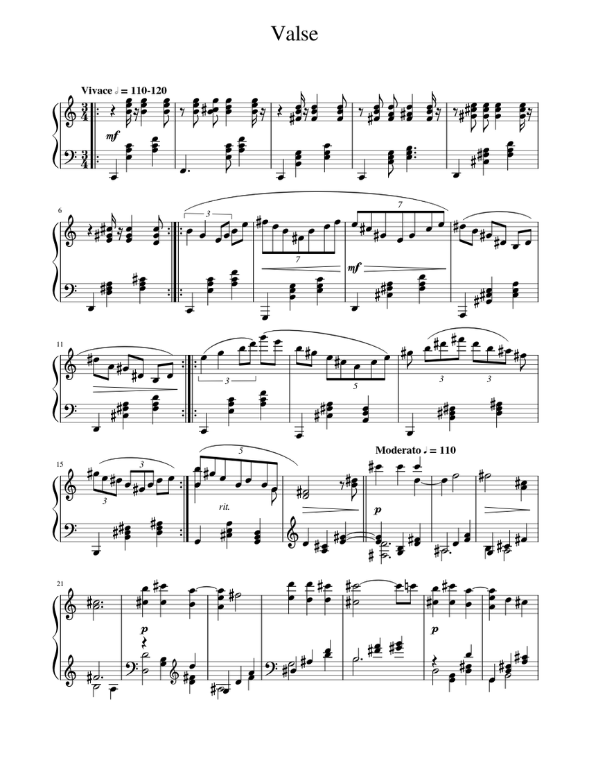 Valse Sheet music for Piano (Solo) | Musescore.com