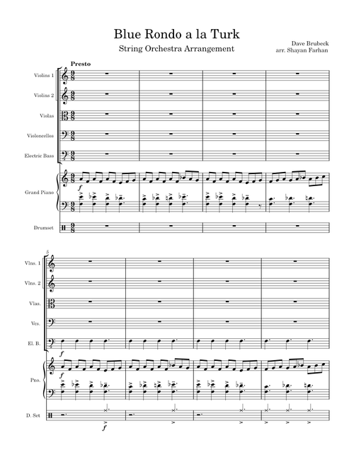 Blue rondo a la turk – The Dave Brubeck Quartet String Orchestra Arrangement