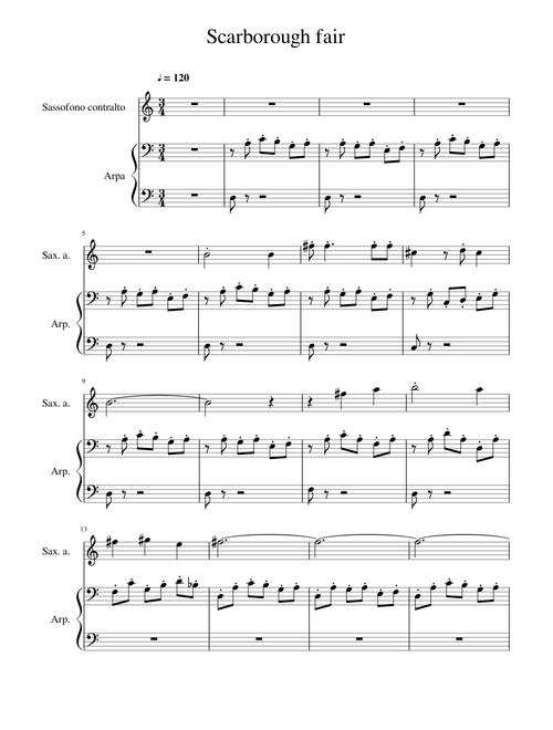 Scarborough fair Sax Contralto & Arpa Celtica