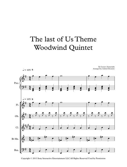 The Last Of Us (Arr. Gabriel Eleutério) - Gustavo Santaolalla (Woodwind Ensemble)