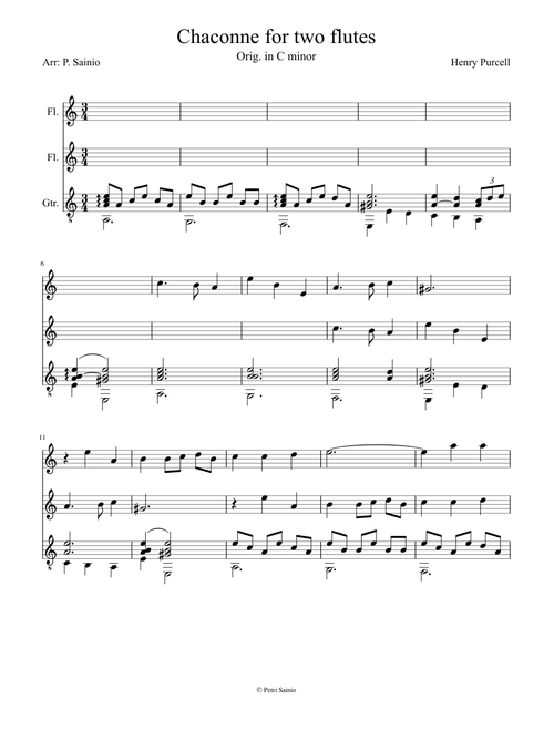 Chaconne for Two Flutes - Henry Purcell