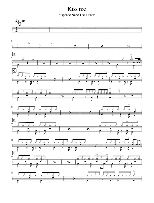 Kiss Me - Drum Only – Sixpence None the Richer
