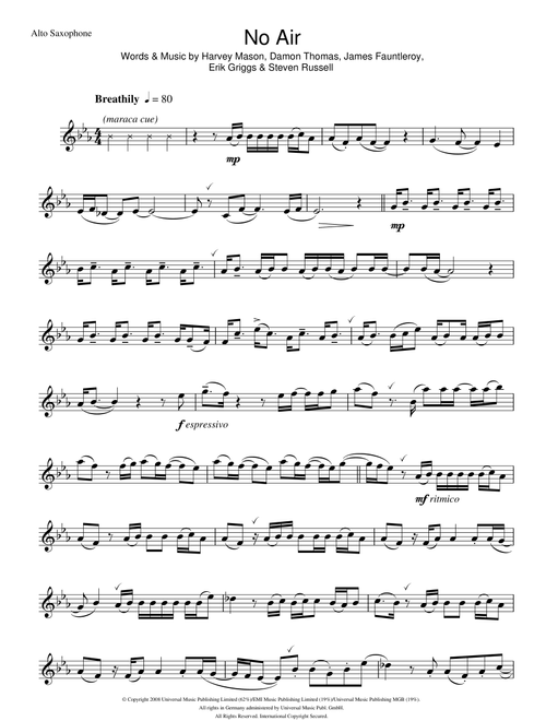 No Air - Jordin Sparks (Alto Sax Solo)