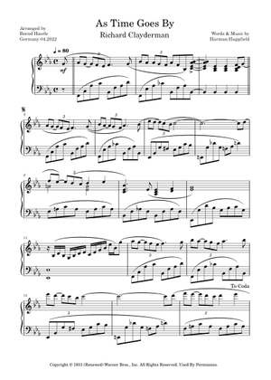 As time goes by – Richard Clayderman Sheet Music for Piano (Solo