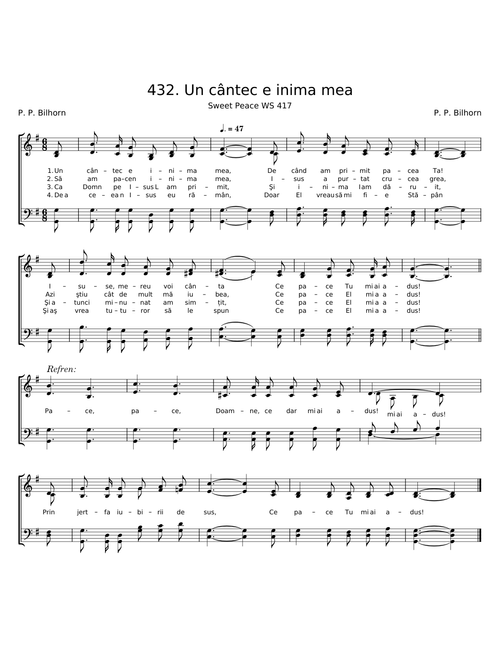 432. Un cântec e inima mea – P. P. Bilhorn