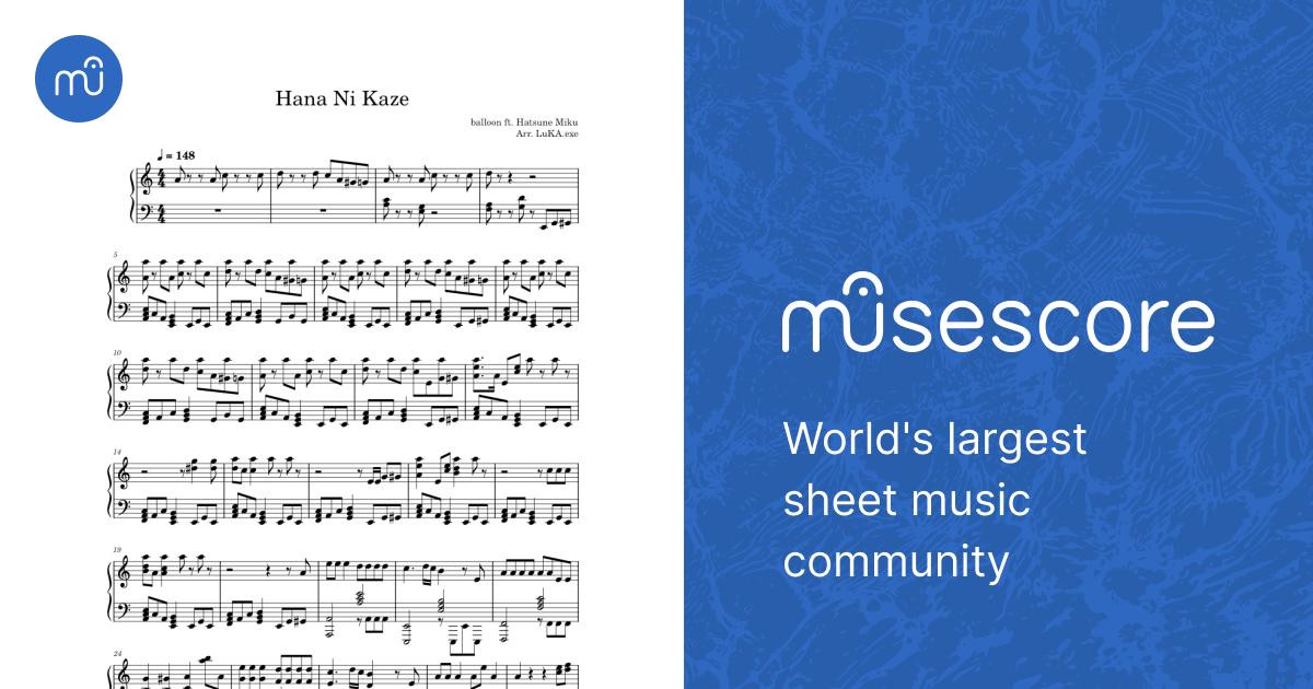 花に風 (Wind Over the Flower) – Balloon Sheet Music for Piano