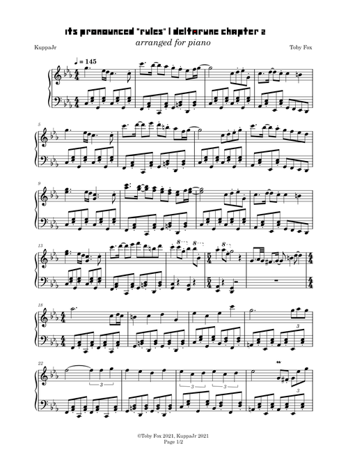 It's Pronounced "Rules" | Deltarune Chapter 2 (Piano Arrangement)