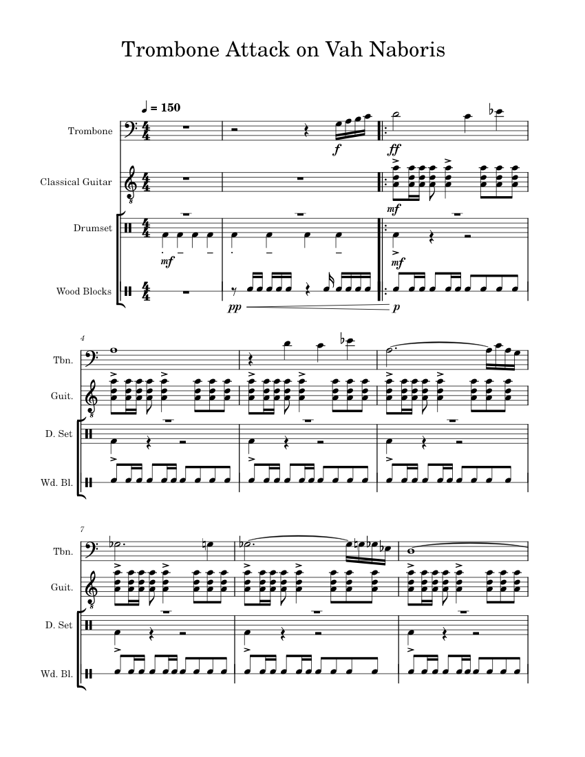 Trombone Solo- BOTW Attack on Vah Naboris Sheet music for Trombone ...