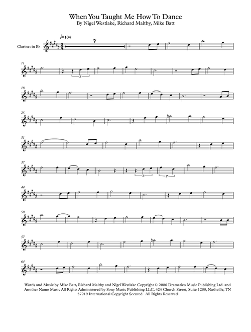 When You Taught Me How To Dance (Arr. Robert Moody) - Nigel Westlake, Mike Batt, Richard Maltby (Small Ensemble)