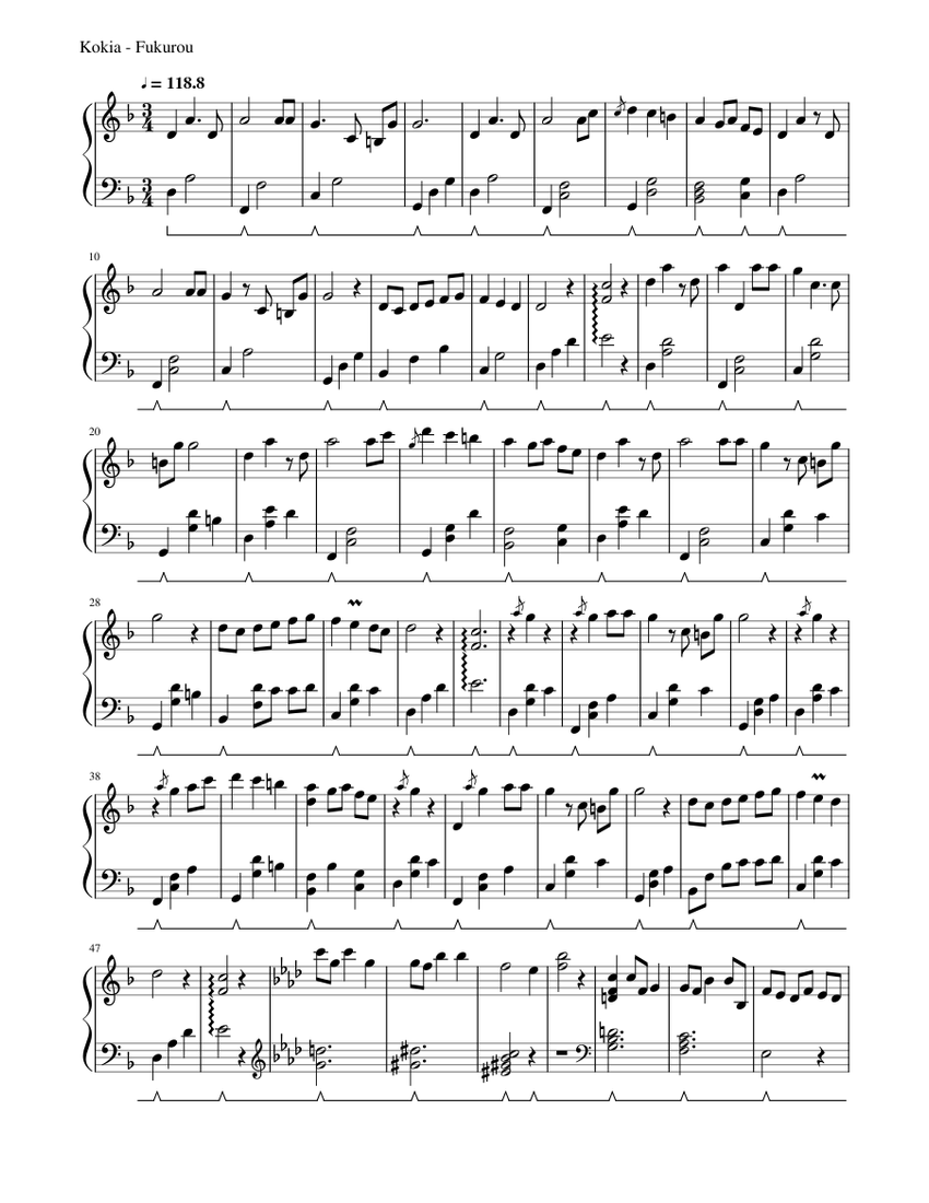 100％品質 Music Sheet Fukurou - Kokia for MuseScore.com | (Solo) Piano アート・デザイン・音楽