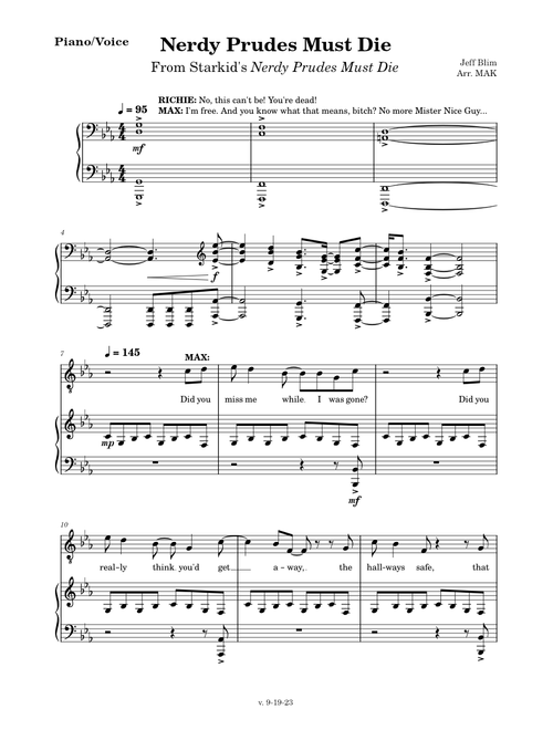 Nerdy Prudes Must Die (Piano/Voice)