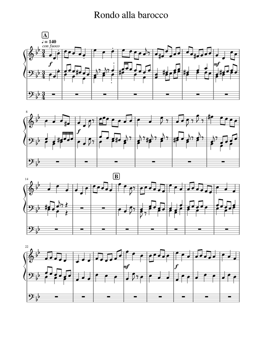 Baroque Rondo Rondo alla barocco Sheet Music for Organ (Solo) | MuseScore.com