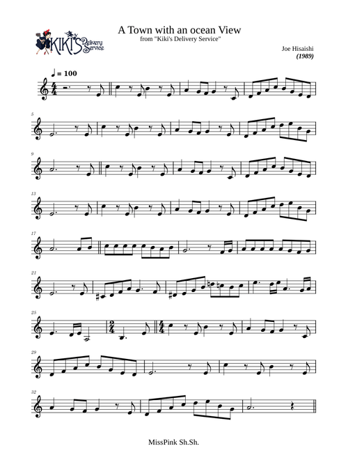 A Town With An Ocean View (Kikis Delivery Service) - Joe Hisaishi (Violin) 🎻