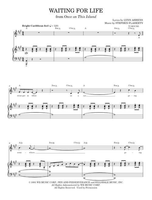Waiting for life - Once On This Island (Piano Vocal)