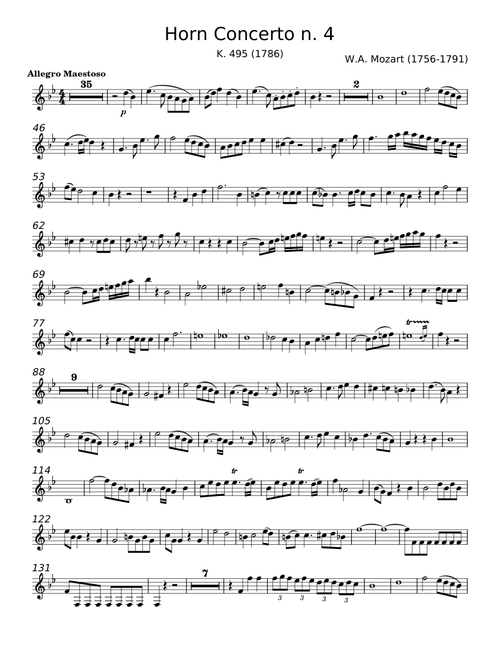 Horn Concerto in E-flat major, K.495 - Wolfgang Amadeus Mozart