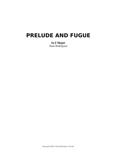 Prelude and Fugue No. 1 in F Major - Sarmp