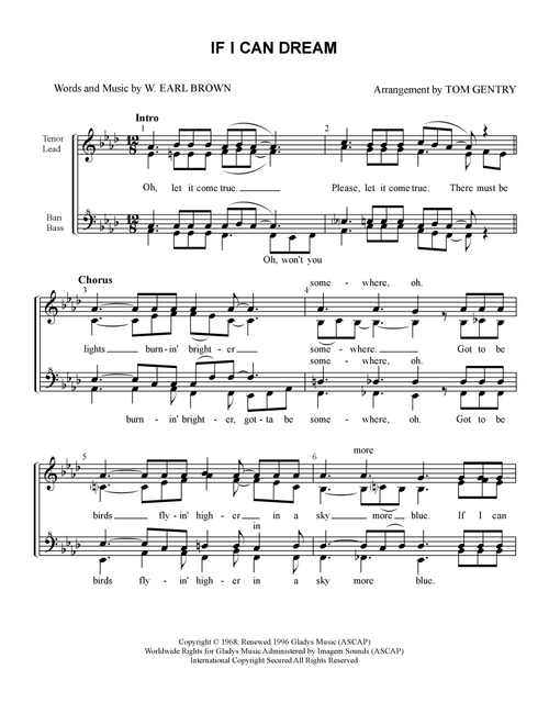 If I Can Dream (Arr. Tom Gentry) - Elvis Presley (Choral, SSAA)