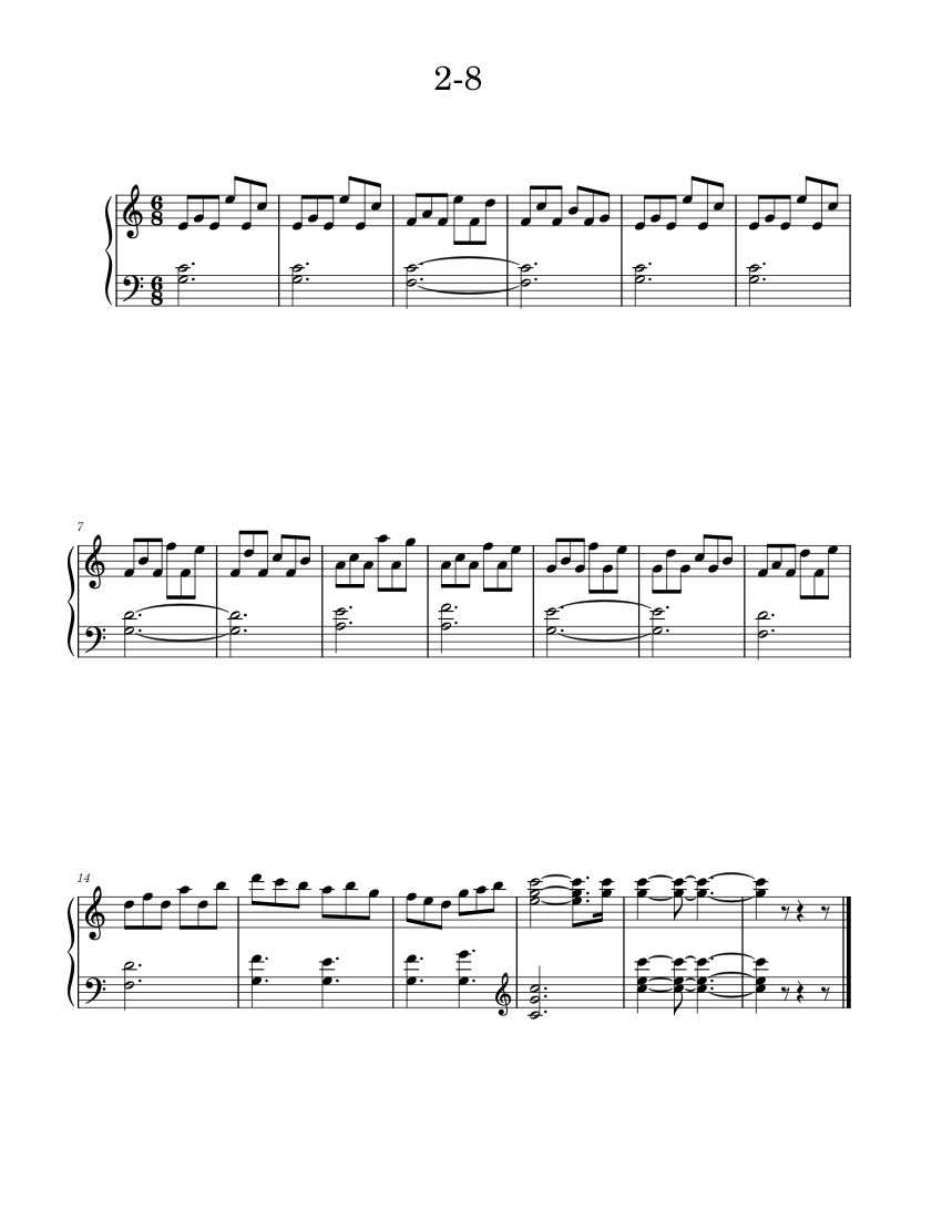 2-8 Sheet Music for Piano (Solo) Easy | MuseScore.com