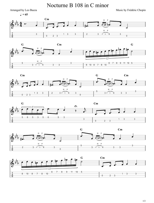 Nocturne B 108 in C minor (Arr. Leo Baeza) - Frédéric Chopin (Ukulele)
