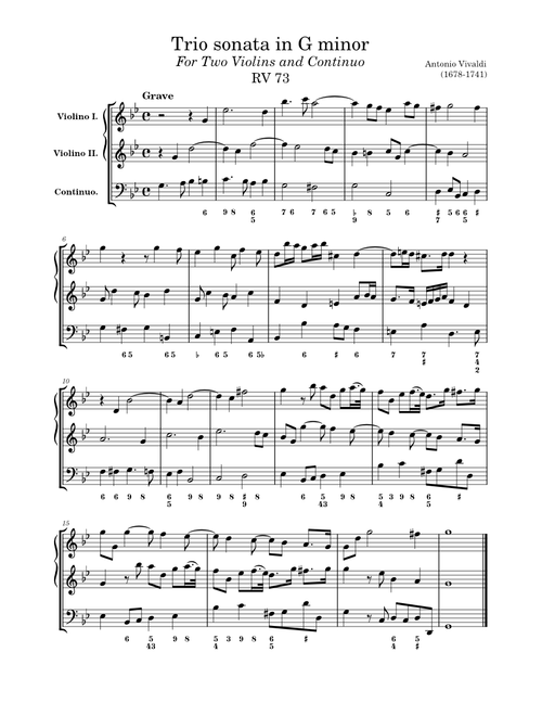 Trio Sonata in G minor, Op. 1 No. 1, RV 73 – Antonio Vivaldi
