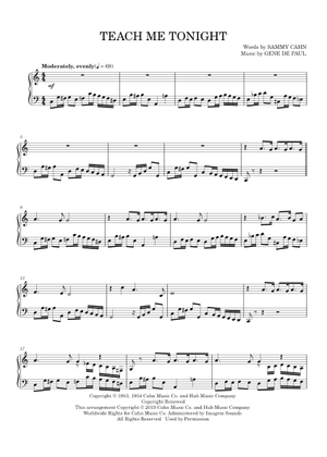 Teach Me Tonight Sheet Music with Chords for Vocals (Solo